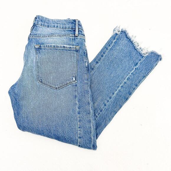 Frame Le Crop Mini Boot Ripped Raw Hem Denim Jeans Masonic Size 26 - Picture 8 of 8